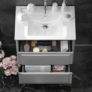 Тумба под раковину Opadiris Луиджи 00-00005953 Серая матовая